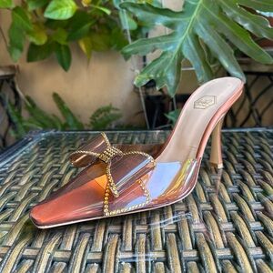 NALEBE BY AMINA MEANS satin PVC heels